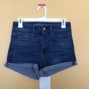 american eagle hi-rise shortie shorts size 8